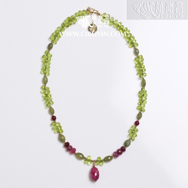 Athena's Guardian – Multi-Colored Sapphire, Ruby & Peridot Necklace