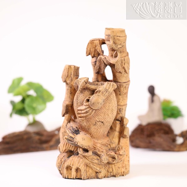Rolling Fortune and Rising Success Bamboo Pen Holder