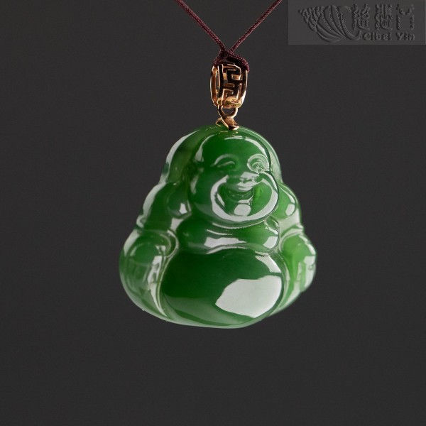 Maitreya Jade Pendant (18K Gold Bail) 2610-3