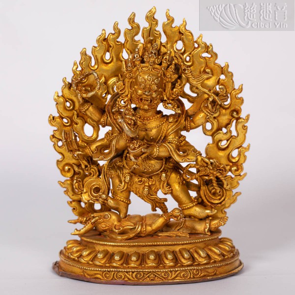 Gold Plated on Bronze Statue of Hevajra