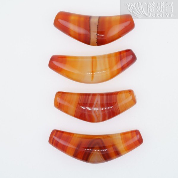 Horn-Shaped Dzi Bead (Natural Red Sardonyx) - A1