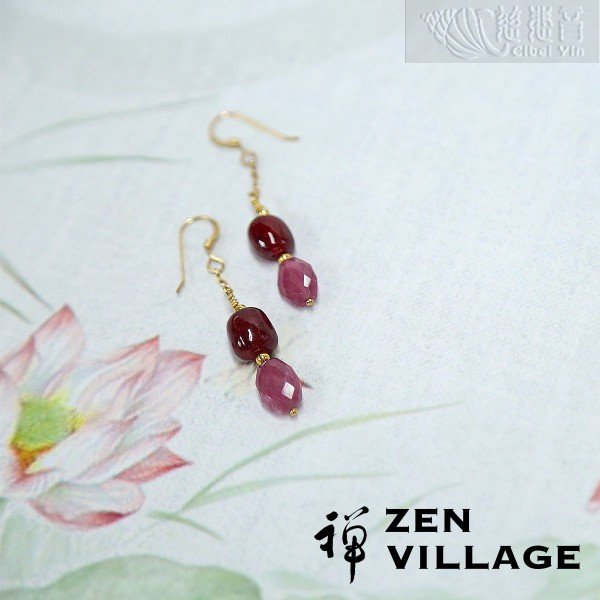 Fancy sapphire ruby GF earrings