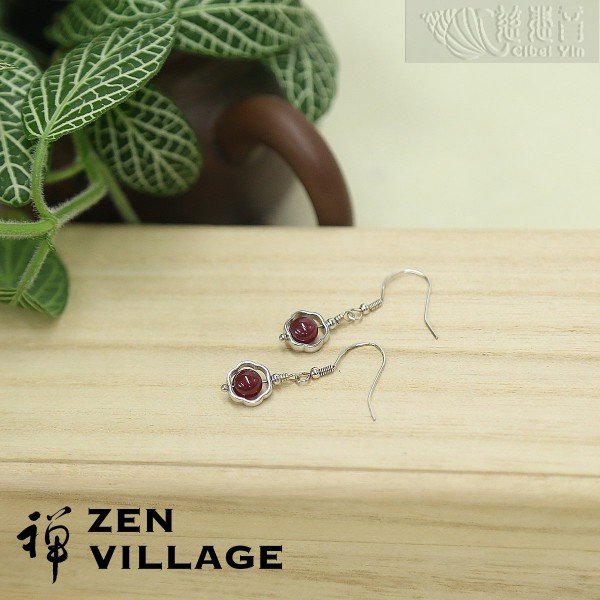 Ruby 925 silver earrings