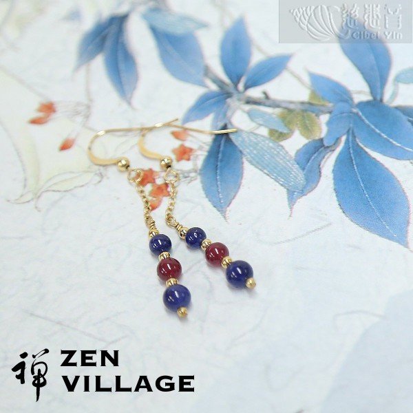 Sapphire ruby GF earrings