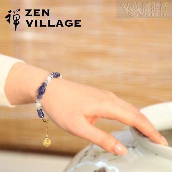 Sea of wisdom Fancy sapphire aquamarine morganite GF bracelet