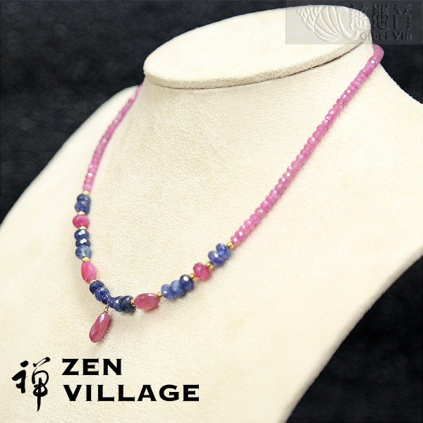 Fancy sapphire sapphire ruby GF necklace