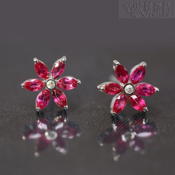 Ruby Earings-Ray of Light-A