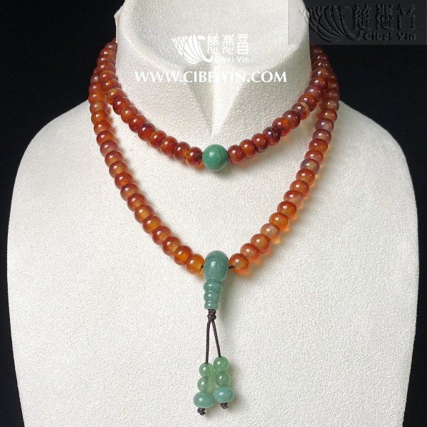 Natural Agate Medicine Buddha 108 Prayer Beads 03-08