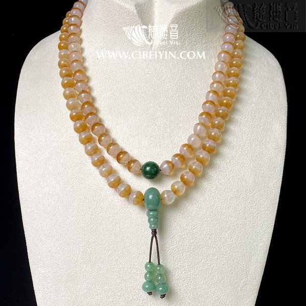 Natural Agate Medicine Buddha 108 Prayer Beads 03-12