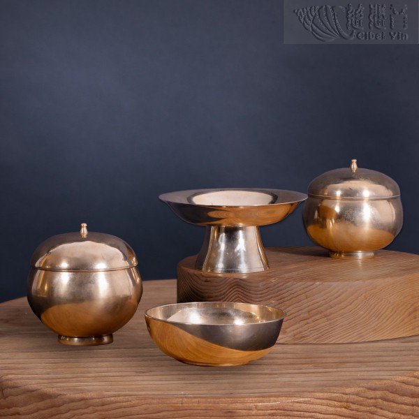 Brass offering bowl and offering cup