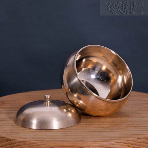 Brass golden rice bowl and offering bowl 