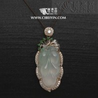 "Successful Career" Jadeite Pendant with Diamond Inlay