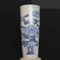 Blue-and-White Porcelain “Blooming Flowers Bring Prosperity” Vase