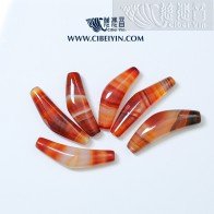 Horn-Shaped Dzi Bead (Natural Red Sardonyx) - AA1