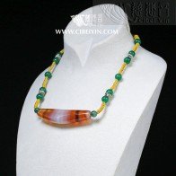  "Return Laden"Horn-Shaped Dzi Bead- Special Grade  Necklace-05
