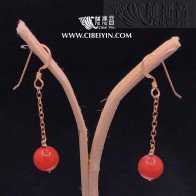 Invite wealth-South Red Agate earrings-Glossy Long