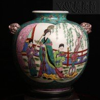 Qing Dynasty famille rose royal concubine peony treasure jar