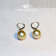 Golden sea pearl 18K earrings-25
