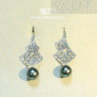 Black sea pearl 18K earrings-38