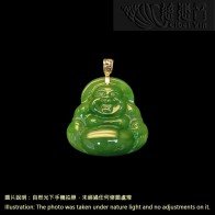 Maitreya Buddha Pendant with 18K Gold Buckle in Jasper