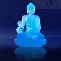Divine Glazed Crystal Medicine Buddha Statue- Azure(Big)