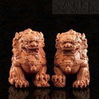 Handheld Wooden Auspicious Lion