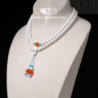 Milky White Tridacna 108 Prayer Beads - 6mm -3