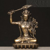 "Great Wisdom" Manjushri Statue - Antique Finishing（11CM)