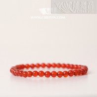 "Lucky Rainbow Bracelet"Red Agate Bracelet- 4mm