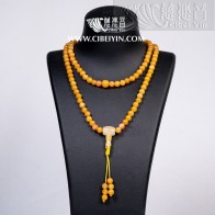 Golden Silk Jade 108 Prayer Beads – 6mm