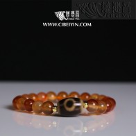 Dzi bead and agate bracelet