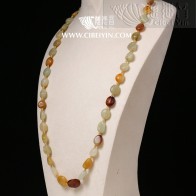 Hetian Jade Natural-Shaped Seed Necklace (L)