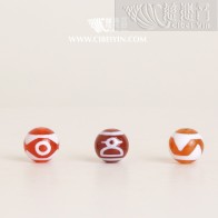 Dzi Bead (Round/Red) – 15 mm – Random Shipment