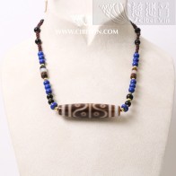 Eight-Eyed Dzi Bead Necklace – 57 mm – Random Shipment