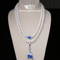 Milky White Tridacna 108 Prayer Beads - 8mm -2