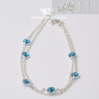 Vajra Eye Double-strand Bracelet-Light blue (5mm)