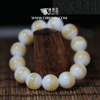 Exquisite Extra-Wide Golden Silk Tridacna Bracelet - 16mm