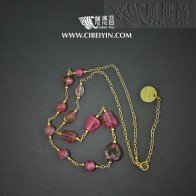 "Wholehearted" multi-color tourmaline necklace