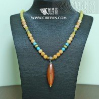  "Wealth Comes from All Directions" Old Agate beads Necklace 01-2