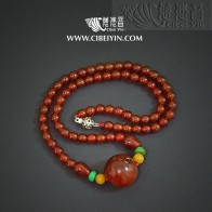 Red Old Agate beads Necklace 2A-59