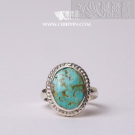 Natural Turquoise Silver Ring-1030 (Size 7.25)