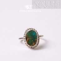 Natural Turquoise Silver Ring-1152 (Size 11.5)