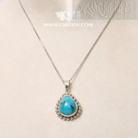 Natural Turquoise Silver Pendant-265