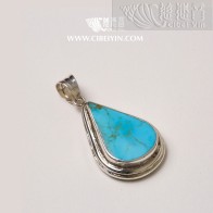 Natural Turquoise Silver Pendant-292