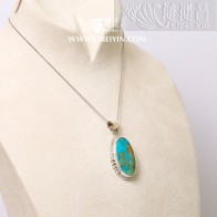 Natural Turquoise Silver Pendant-A96
