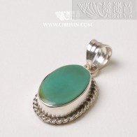 Natural Turquoise Silver Pendant-5A8