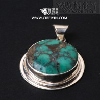 Natural Turquoise Silver Pendant-721