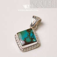 Natural Turquoise Silver Pendant-730