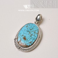 Natural Turquoise Silver Pendant-812