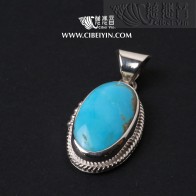 Natural Turquoise Silver Pendant-922
